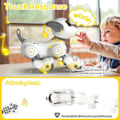 Miniatyrbillede 4 af 5: Fjernbetjent robothundelegetøj til børn, programmerbar robotvalp, smart interaktiv stuntrobothundelegetøj til børn 3-8 års gave (A.Gold)
