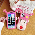 Miniatyrbild 2 av 4: For iPhone 12 3D Cartoon Cool Pink Braid Girl with Flowers Soft Silicone Shockproof