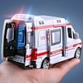 Pikkukuva 1 / 5: 1:32 Simulaatiomalli Metallinen Ambulanssi, Vedä Taakse, Ääni ja Valo, Valettu Leluauto, Poliisin Erikoisauto, Lasten Lelulahja