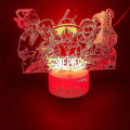 Miniatyrbild 1 av 2: One Piece Luffy Anime 3d Led Nattljus Sovrumsbordslampa