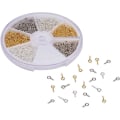 Miniatyrbild 2 av 5: Kartong med 600 järnskruvögonstift - 10 mm x 4 mm x 1 mm - Halvborrade pärlor