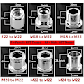 Miniatyrbild 2 av 5: 2-pack Mässing kranadapter 22mm m20 - M22 Npt hane till hane