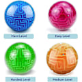 Miniatyrbillede 2 af 5: 3D Gravity Memory Sequential Maze Ball Puzzle Legetøj Gaver til Børn Voksne - Udfordringer Spil Elsker Tiny Balls Hjerne (Blå)