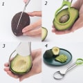 Miniatyrbillede 5 af 5: Avocado Slicer 2-i-1 Multifunktionel Rustfrit Stål Skræller Køkkenredskab