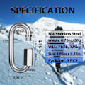 Miniatyrbillede 2 af 5: M5 Hurtigkobling, 304 Rustfrit Stål Heavy Duty Clips Kædeforbindelse Reparationsled Spænde til Gynge Udendørs Camping