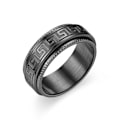 Miniatyrbillede 1 af 5: No 9 Sort Spinner Ring til Mænd Kvinder Cool Evil Eye Ringe Rustfrit Stål Fidget Ring Stress Relief Ring