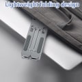 Miniatyrbillede 5 af 5: Grå bærbar computer stand, 7 niveauer højdejusterbar bærbar computer stand skrivebord, aluminium ventileret kølestand bærbar computer riser, silikone skridsikker notesbog riser