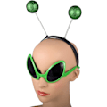 Pikkukuva 2 / 4: 2 kappaletta Alien-setti Alien-lasit ja -panta Alien-aurinkolasit Mars-antennipanta Bopperit Halloween-naamiaisiin ja valokuvaukseen