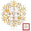 Miniatyrbillede 1 af 5: Jule-Snefnug Broche Nål med Diamanter Perler Broscher til Kvinder Mænd Tøj color 1