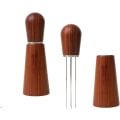 Miniatyrbilde 1 av 5: Espresso Kaffeerührer, Natürlicher Holzgriff Kaffeerührwerkzeug, Edelstahl Kaffeerührer Nadelverteiler für Espresso-Verteilung