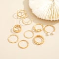 Miniatyrbilde 3 av 4: Boho Pearl Infinity Knuckle Ring Set Lucky 8 Wave Twist Knuckle Rings Kostyme Stackable Rings for Kvinner Jenter Menn (Gull)
