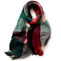 Miniatyrbillede 4 af 4: Unisex Blød Plaid Sjal med Lang Frynser, Ternet, Vinter, Stole