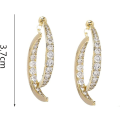 Miniatyrbillede 5 af 5: Fashion Cross Curved Earrings, Curved Stick Front Back Linear Drop Earrings
