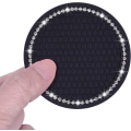 Miniatyrbillede 3 af 5: Bilbægreunderlag, 2 stk. PVC bilkopholder-gadget autoindsats-bægreunderlag - skridsikker universal bilinteriørtilbehør (2,75\" diameter) sort