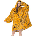 Miniatyrbillede 1 af 4: Oversized bærbare tæpper, blødt plys trykt Sherpa tæppe sweatshirt med lommer, one size fits all Tiger