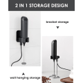 Miniatyrbild 5 av 5: Elektrisk mjölkskummare, Uppladdningsbar USB-C Mjölkskummare med Stålställ Automatisk Mjölkskummare Väggmonterad Stavmixer för Kaffe, Latte