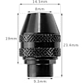 Miniatyrbild 2 av 5: Multifunktionell nyckellös borrchuck, 4-pack, mininyckellös borrchuck, universell adapter, nyckellös multichuck för elektriska slipmaskiner, 0,4-3,2 mm