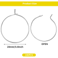 Miniatyrbild 2 av 5: 100 stycken örhänge hoops för smyckestillverkning, örhänge vinglas hypoallergena örhänge stift i rostfritt stål DIY örhänge wires fynd (20mm)