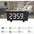 Miniatyrbillede 3 af 5: Projektionsvækkeur LED-skærm 4 justerbar lysstyrke Digitalt radiovækkeur med USB-telefonoplader Vækkeur med 2 alarm snooze-funktion Grøn White