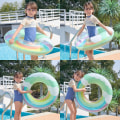 Miniatyrbillede 3 af 5: Oppustelig bøje, sommer svømmering, oppustelig pool float, til pool parties, pool party svømmering med hurtigudløserventiler, til teenagere, voksne.