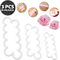 Miniatyrbilde 4 av 5: Kakepynt Blomsterformer - 3 stk Spiselige Roseblader Plast Kakeformer Fondant Blomsterformer Og Kuttere