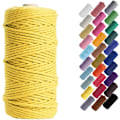Miniatyrbild 1 av 5: Macramé-snöre, Bomullsrep, för Väggbonader, Växtupphängningar, DIY-hantverk, Heminredning, Presentinslagning 3mmx100m lemon yellow