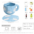 Miniatyrbilde 3 av 5: Kaffekoppsett med underkopp Muggegaver til kvinner Bursdag Keramikkkopp 250 ml Kaffekopp med underkopp Bursdagsgave til kvinner color 2