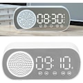 Miniatyrbild 5 av 5: Digital väckarklockradio, Bluetooth V5.0 Hi-Fi-högtalarspegelklocka Dubbel väckarklocka Snooze FM-radio, Micro USB 1600mAh batteri
