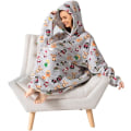 Miniatyrbillede 3 af 5: Oversized bærbare tæpper, blødt plys trykt Sherpa tæppe sweatshirt med lommer, one size fits all Christmas