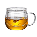 Miniatyrbild 1 av 4: Glas Tekopp 400ml Borosilikatglas Tekopp Kaffe Kopp Te Bryggare Fig
