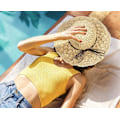 Miniatyrbillede 5 af 5: Foldbar sommerhat i strå til kvinder - Boho-strandhat til damer