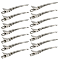 Miniatyrbild 1 av 5: 12 Pack Anka-Clips, 3,5 Tum Rustfri Metall Alligator Curl Clips med Hål för Hårstilering, Hårfärgning, Silver