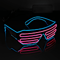 Miniatyrbilde 1 av 5: Glow In Dark Flashing Led Solbriller, Lysende Briller Til Fester, EDM, Halloween RB01 (Blå+Rosa)
