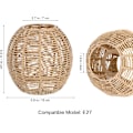 Miniatyrbilde 3 av 5: Flettet lampeskjerm Retro rotting vevd kurv takhengt lampe