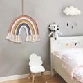 Miniatyrbillede 3 af 5: Regnbuevægophæng, Makrame Væghæng, Håndvævet Regnbuevæv, Boho Regnbuekvast Soveværelse, til Børn, Børneværelse