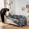 Miniatyrbild 5 av 5: Sofföverdrag, elastiskt sofföverdrag, anti-repig sofföverdrag Flower world 185cm