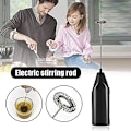 Miniatyrbilde 3 av 5: Håndholdt elektrisk melkeskummer elektrisk rustfritt stål visp eggvisper kaffemjølk drikkeblander minirører elektrisk