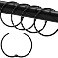 Miniatyrbild 1 av 5: Duschdraperi-krokar, duschdraperi-ringar för badrum duschstång, snäppfogsdesign black