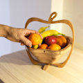 Miniatyrbillede 2 af 5: Foldbar kurv æbleFoldbar kurv lavet af bambus frugtkurv