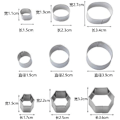 Miniatyrbillede 4 af 5: Mini geometriske formede småkage- og kiksudskæringsæt 24 firkantede hjertetrekantede runde cirkler bagning rustfrit stål metalforme