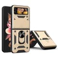 Kraftig Armor-deksel Kompatibelt med Galaxy Z Flip 4, Hardt PC Støtsikkert Deksel med Ringholder