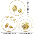 Miniatyrbild 3 av 5: Metallblad Ornament, 3 st järnväggskulpturer, Järnväggskulpturer, 3D Ginkgo Bladskulpturer, Gyllene Ginkgo Blad, Palm Blad, Monstera Blad (Guld)