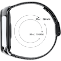 Miniatyrbilde 4 av 5: Rem for Xiaomi Mi Band 6/Mi Band 5/Mi Band 4/Mi Band 3, 1 stk justerbar sportsrem i rustfritt stål, svart