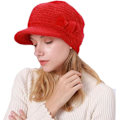 Pikkukuva 1 / 5: Naisten talviset neulotut hatut, pipot, villaberet Light red