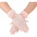 Miniatyrbilde 1 av 5: Blonderhansker, Korte Blonderhansker for Kvinner, Te-Partyhansker, Blomsterblonderhansker, Brude- og Bryllupshansker for Kveldsfest, Bryllup, Ball og Cosplay Pink