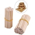 Miniatyrbilde 4 av 5: 100 stk runde trepinner 80mm runde trepinner for DIY trebearbeiding bygningsmodell Hjem Hagedekorasjon