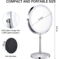 Miniatyrbilde 4 av 5: 8\" Lighted Makeup Mirror, 10X Makeup Mirror with Lights, Double Sided Dimmable Magnifying Mirror with Light