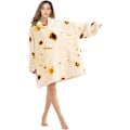 Miniatyrbillede 2 af 5: Oversized bærbare tæpper, blødt plys trykt Sherpa tæppe sweatshirt med lommer, one size fits all Pancakes