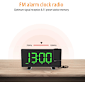 Miniatyrbillede 4 af 5: Projektionsvækkeur LED-skærm 4 justerbar lysstyrke Digitalt radiovækkeur med USB-telefonoplader Vækkeur med 2 alarm snooze-funktion Grøn green