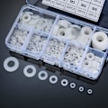 Miniatyrbild 3 av 5: 500 st Nylonplattbrickor, Plattbrickor Isolering Runda Distanser Packning VVS-sortiment - Vit, M2/M2.5/M3/M4/M5/M6/M8/M10